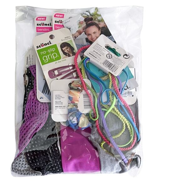 Huge Hair Accessory Lot 10+ Fabric Elastic Headbands Floral Comb Clips - Picture 3 of 4